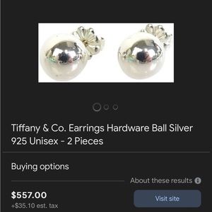 Beautiful Tiffany& co  hardball silver 925 earrings